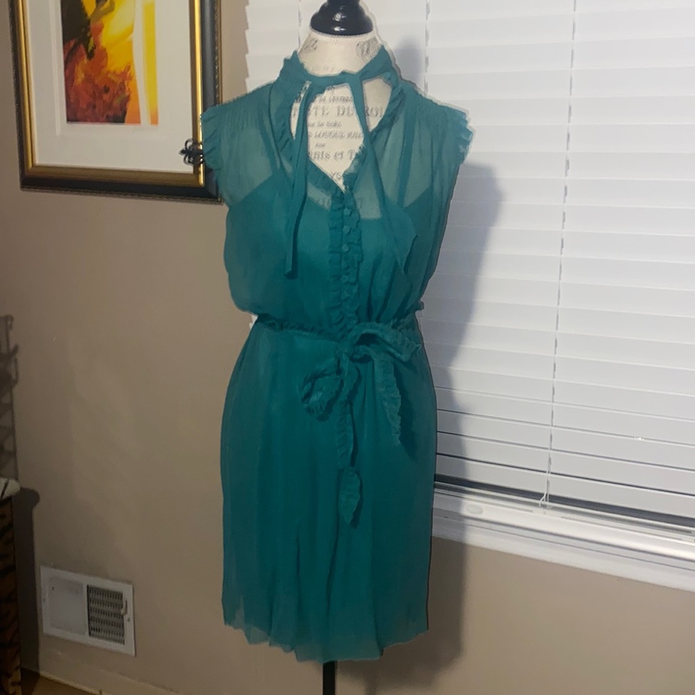 Hoss Green Crepe Dress with Slip - 38